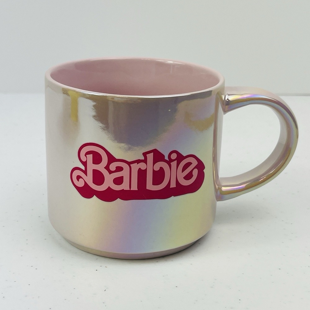 Barbie Mug Movie Pink Pearl Iridescent Coffee Tea‎ Cup Large